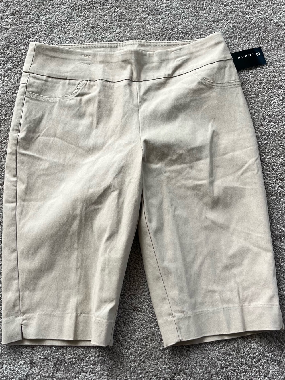 Women's size 6 Cream-tan Colored Bermuda Shorts. Brand new!